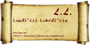 Lopóczi Lukrécia névjegykártya